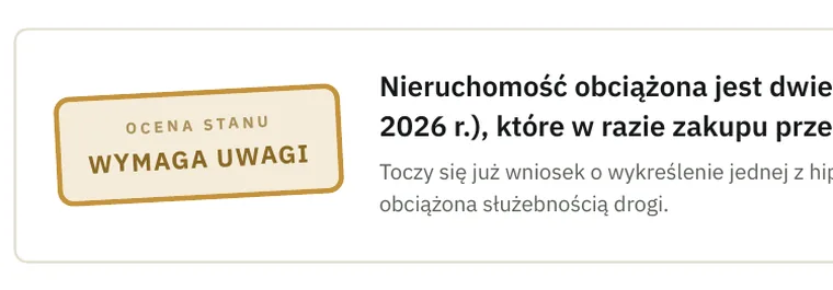 Ocena w raporcie: wymaga uwagi